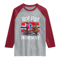 Ro Ro Norway Viking Row Raglan Shirt Norwegian Flag Longship for Norge Football Fan