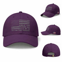 If You Need Me I Will Be In The Garage Funny Mechanic Baseball Cap Vintage American Flag