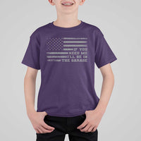 If You Need Me I Will Be In The Garage Funny Mechanic T Shirt For Kid Vintage American Flag