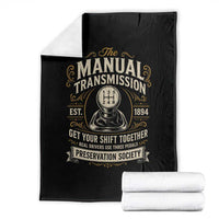 The Manual Transmission Preservation Society Get Your Shift Together Throw Blanket Funny Manual Car Guy