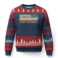 Happiness Is Not Automatic 5 Speed Manual Transmission Car Ugly Christmas Sweater