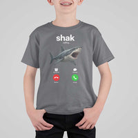 Shark Calling Meme Mispelled Shak Incoming Call Humor T Shirt For Kid