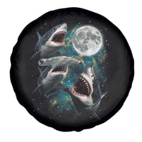 Funny Sharks Howling at Moon Spare Tire Cover Funny Great White Sharks and Hammerhead Shark