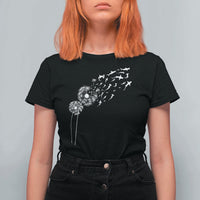 Shark Dandelion Flower for Ocean Wildlife Lover T Shirt For Women