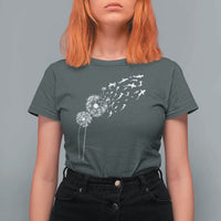 Shark Dandelion Flower for Ocean Wildlife Lover T Shirt For Women
