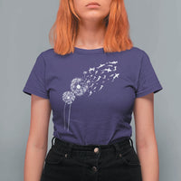 Shark Dandelion Flower for Ocean Wildlife Lover T Shirt For Women