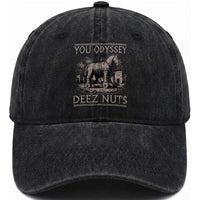 You Odyssey Deez Nuts Funny Trojan Horse Washed Cotton Baseball Cap Inappropriate Adult Humor Ancient Greek