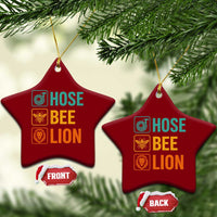 Hose Bee Lion Funny Meme Word Pun Retro Ceramic Ornament