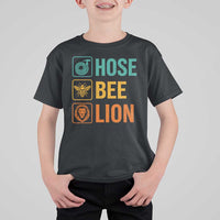 Hose Bee Lion Funny Meme Word Pun Retro T Shirt For Kid