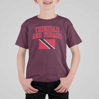 Trinidad And Tobago Athletic Throwback Design T Shirt For Kid Vintage Trinidadian Flag