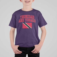 Trinidad And Tobago Athletic Throwback Design T Shirt For Kid Vintage Trinidadian Flag