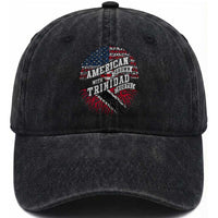 American Grown WIth Trinidad Roots Washed Cotton Baseball Cap Proud Trinidadian and Tobagonian Americans