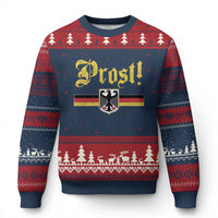 Prost Oktoberfest Beer Drinking Ugly Christmas Sweater German Flag Bundesadler Coat of Arms