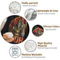 Funny Halloween Bigfoot Throw Blanket Bruh Spooky Mummy Sasquatch Jack O Lantern - Wonder Print Shop