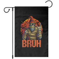 Funny Halloween Bigfoot Garden Flag Bruh Spooky Mummy Sasquatch Jack O Lantern - Wonder Print Shop