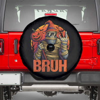 Funny Halloween Bigfoot Spare Tire Cover Bruh Spooky Mummy Sasquatch Jack O Lantern - Wonder Print Shop