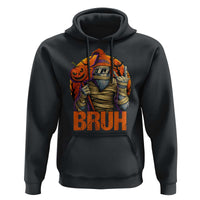 Funny Halloween Bigfoot Hoodie Bruh Spooky Mummy Sasquatch Jack O Lantern - Wonder Print Shop