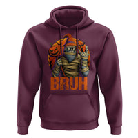 Funny Halloween Bigfoot Hoodie Bruh Spooky Mummy Sasquatch Jack O Lantern - Wonder Print Shop