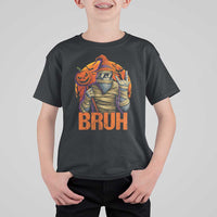 Funny Halloween Bigfoot T Shirt For Kid Bruh Spooky Mummy Sasquatch Jack O Lantern - Wonder Print Shop