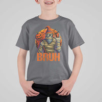 Funny Halloween Bigfoot T Shirt For Kid Bruh Spooky Mummy Sasquatch Jack O Lantern - Wonder Print Shop