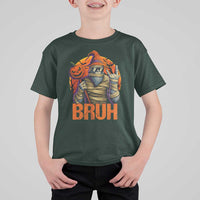 Funny Halloween Bigfoot T Shirt For Kid Bruh Spooky Mummy Sasquatch Jack O Lantern - Wonder Print Shop