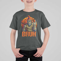Funny Halloween Bigfoot T Shirt For Kid Bruh Spooky Mummy Sasquatch Jack O Lantern - Wonder Print Shop