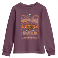 Halloween Jack O Lantern Youth Sweatshirt Scary Skull Pumpkin Face - Wonder Print Shop