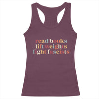Read Books Lift Weights Fight Fascists Racerback Tank Top - Wonder Print Shop