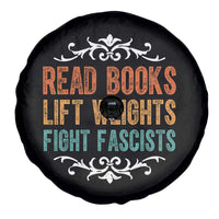 Read Books Lift Weights Fight Fascists Spare Tire Cover Reading Activism - Wonder Print Shop