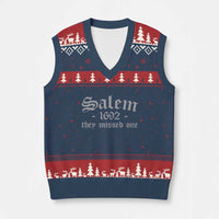 Salem 1692 They Missed One V-Neck Knit Sweater Vest Halloween Feminist Witch Trials Gothic - Wonder Print Shop