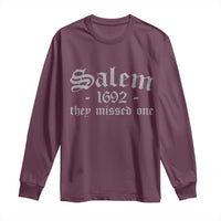 Salem 1692 They Missed One Long Sleeve Shirt Halloween Feminist Witch Trials Gothic - Wonder Print Shop