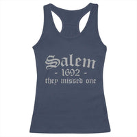 Salem 1692 They Missed One Racerback Tank Top Halloween Feminist Witch Trials Gothic - Wonder Print Shop