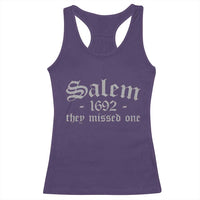 Salem 1692 They Missed One Racerback Tank Top Halloween Feminist Witch Trials Gothic - Wonder Print Shop