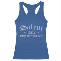 Salem 1692 They Missed One Racerback Tank Top Halloween Feminist Witch Trials Gothic - Wonder Print Shop