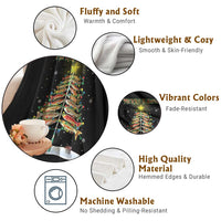 Funny Christmas Fishing Throw Blanket Merry Fishmas Fish Xmas Tree Star - Wonder Print Shop