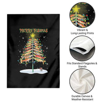 Funny Christmas Fishing Garden Flag Merry Fishmas Fish Xmas Tree Star - Wonder Print Shop