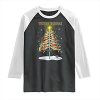 Funny Christmas Fishing Raglan Shirt Merry Fishmas Fish Xmas Tree Star - Wonder Print Shop