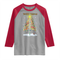 Funny Christmas Fishing Raglan Shirt Merry Fishmas Fish Xmas Tree Star - Wonder Print Shop