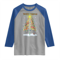 Funny Christmas Fishing Raglan Shirt Merry Fishmas Fish Xmas Tree Star - Wonder Print Shop