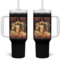 Christ Is Coming Are You Swallowing Tumbler With Handle Funny Offensive Jesus Christian - Wonder Print Shop