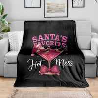 Funny Christmas Santas Favorite Hot Mess Throw Blanket Xmas Drinking Party - Wonder Print Shop