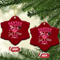 Funny Christmas Santas Favorite Hot Mess Ceramic Ornament Xmas Drinking Party - Wonder Print Shop