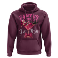 Funny Christmas Santas Favorite Hot Mess Hoodie Xmas Drinking Party - Wonder Print Shop