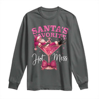 Funny Christmas Santas Favorite Hot Mess Long Sleeve Shirt Xmas Drinking Party - Wonder Print Shop