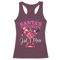 Funny Christmas Santas Favorite Hot Mess Racerback Tank Top Xmas Drinking Party - Wonder Print Shop