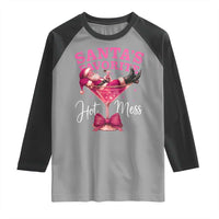 Funny Christmas Santas Favorite Hot Mess Raglan Shirt Xmas Drinking Party - Wonder Print Shop