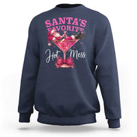 Funny Christmas Santas Favorite Hot Mess Sweatshirt Xmas Drinking Party - Wonder Print Shop