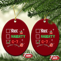 Funny 67 Christmas Ceramic Ornament Nice Naughty 67 Xmas Checklist - Wonder Print Shop
