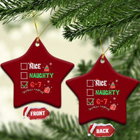 Funny 67 Christmas Ceramic Ornament Nice Naughty 67 Xmas Checklist - Wonder Print Shop