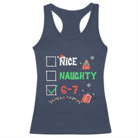 Funny 67 Christmas Racerback Tank Top Nice Naughty 67 Xmas Checklist - Wonder Print Shop